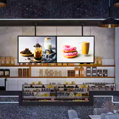 PANEL MENU SLIM BOX COLGANTE CON BRAZO TELESCOPICO (600X900) COLOR NEGRO